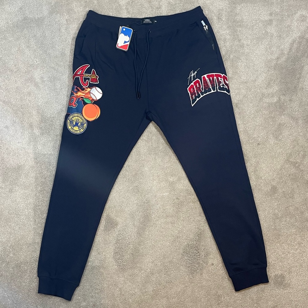Men’s Pro Standard Atlanta Braves Joggers Navy Blue Size 2XL